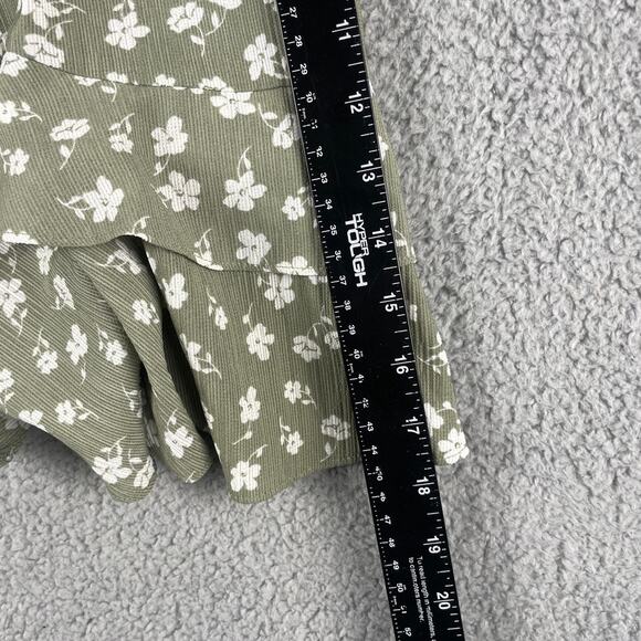 Asos Women's US 4 Green White Polyester Lace Trim Zip Skirt - Picture 6 of 9